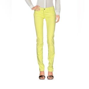 New Pinko Bright Yellow/ Green  Skinny Jeans Size 25